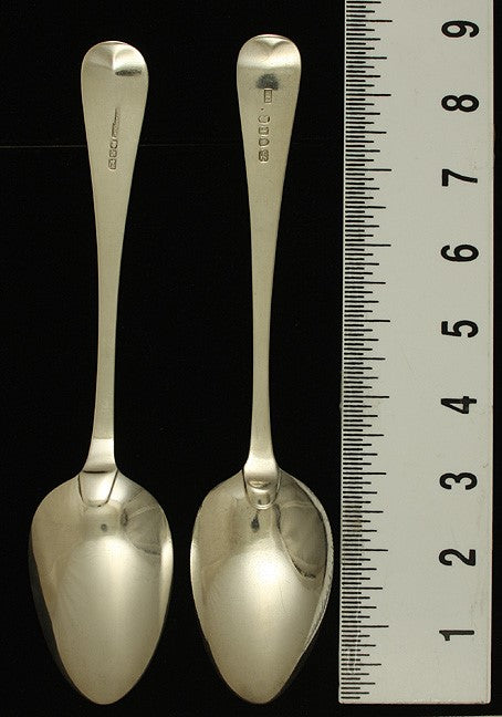 7 Antique c1800 English American Sterling Silver Place Table Soup Serving Spoons