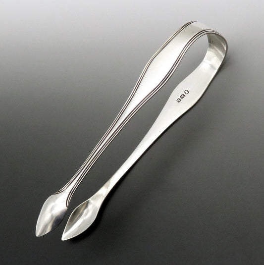 Handsome Georgian Sterling Silver Sugar Tongs 5 1/4 in No Mono