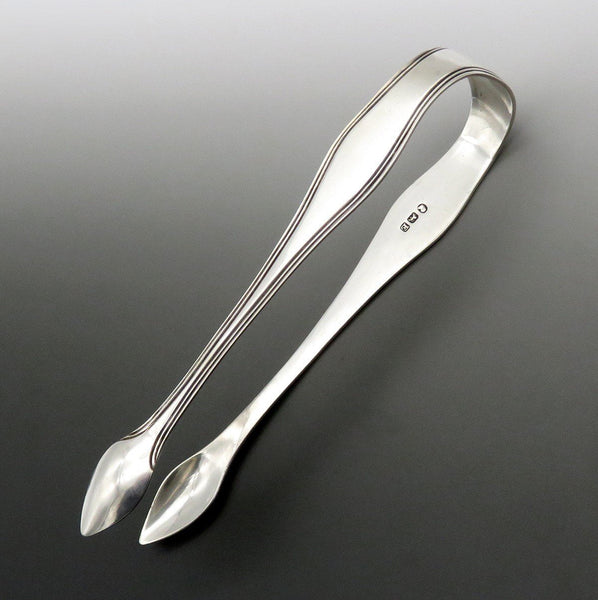 Handsome Georgian Sterling Silver Sugar Tongs 5 1/4 in No Mono