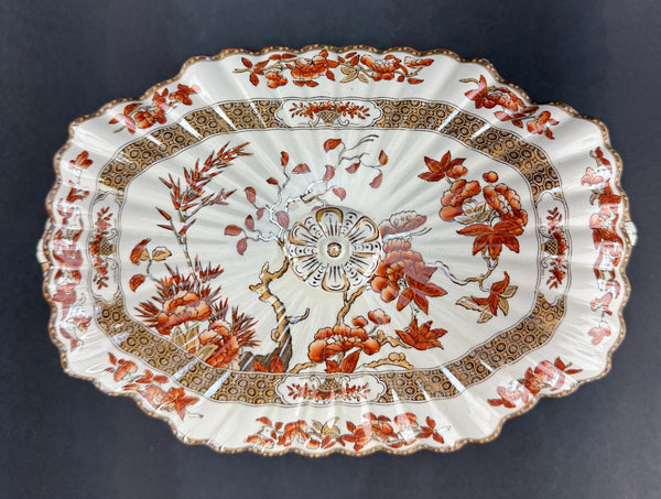 Large Old Copeland Spode India Tree Covered Entrée Dish