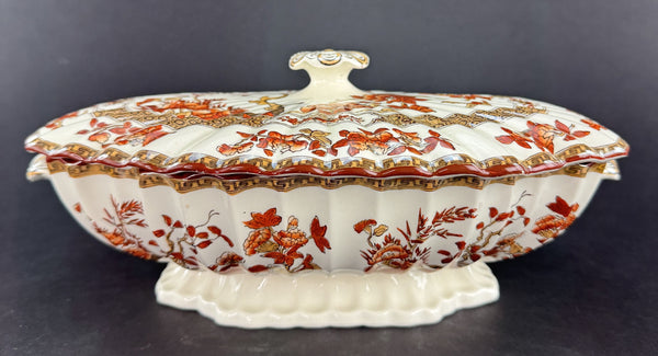 Large Old Copeland Spode India Tree Covered Entrée Dish