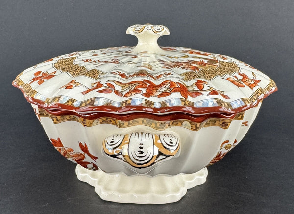 Large Old Copeland Spode India Tree Covered Entrée Dish