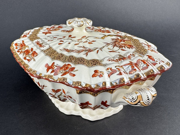 Large Old Copeland Spode India Tree Covered Entrée Dish