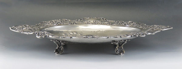 Antique 19th Century Hanau Germany Silver Courting Scene Centerpiece Bowl 14X11