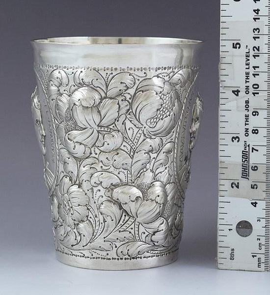 Antique 1662-1691 Rare German .800 -.900 Silver Beaker Cup by Christian Metze