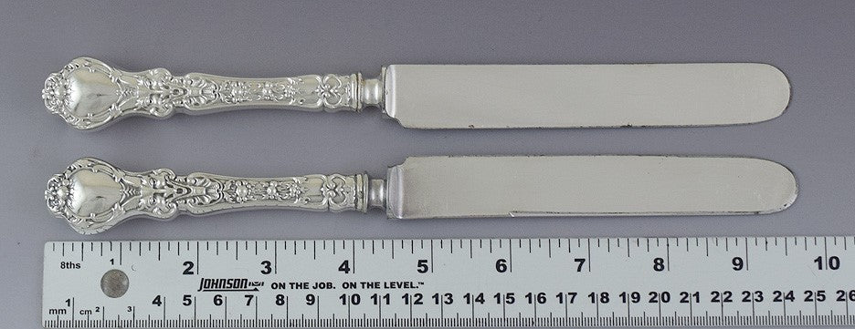Fine set 6 Alvin Sterling Silver Nuremburg Dinner Knives 9 5/8"