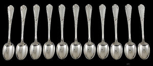 11 Vintage Italian Silver Demitasse Spoons 4" NO MONO