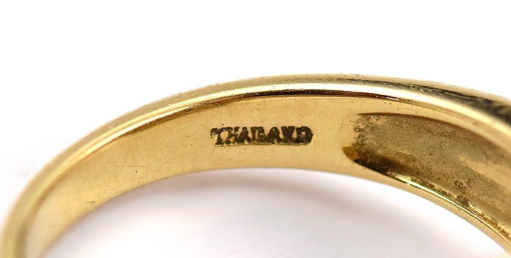 Gleaming 14k Yellow Gold Square Ring w/ Pink and White Diamonds Thailand Sz 6