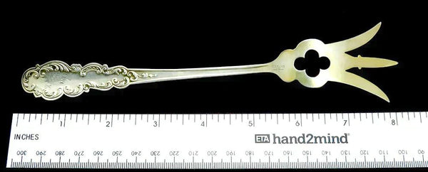 Beautiful 1895 Enameled Sterling Silver Olive/Pickle Fork by Blackington