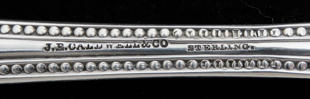 c1860 Fabulous Sterling Silver Serving Fork Hand Engraved Tines 11 5/8 Inches