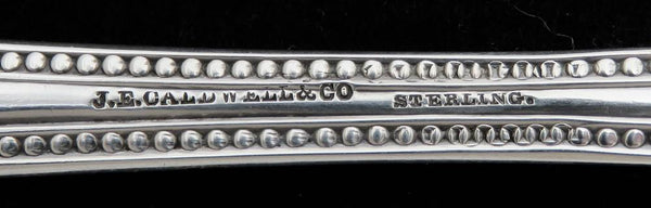 c1860 Fabulous Sterling Silver Serving Fork Hand Engraved Tines 11 5/8 Inches