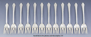 12 Fine Sterling Silver Gorham Edgemont/Late Georgian Dessert Salad Forks