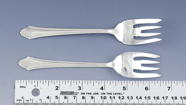12 Fine Sterling Silver Gorham Edgemont/Late Georgian Dessert Salad Forks