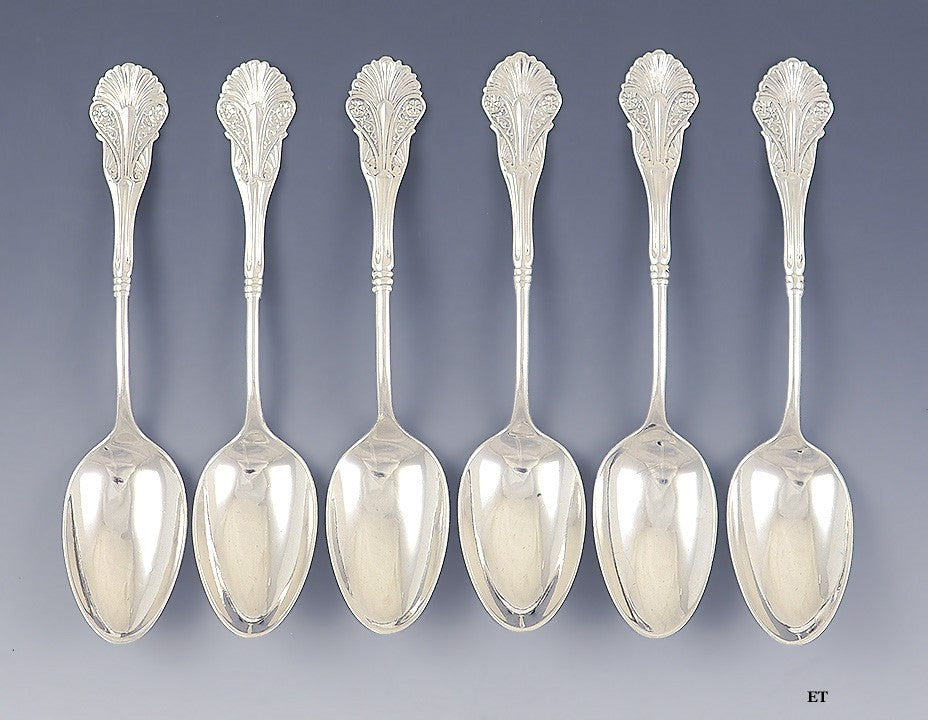Fab Set 6 Shiebler Sterling Silver Teaspoons Corinthian Pat. John Polhamus