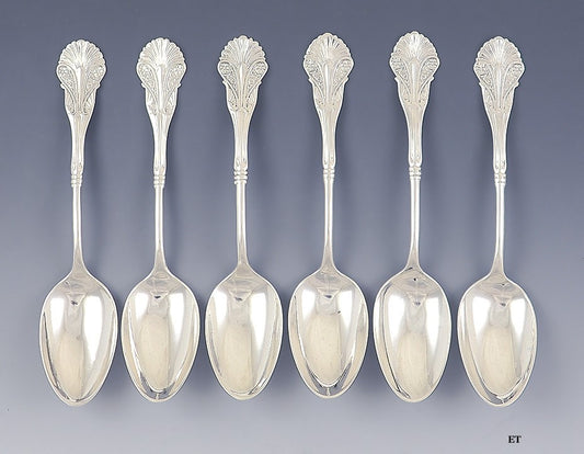 Fab Set 6 Shiebler Sterling Silver Teaspoons Corinthian Pat. John Polhamus