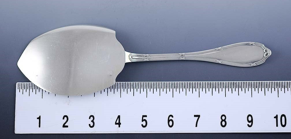 Antique c1890 French 950 Sterling Silver Reeded Edge Dessert Pastry Pie Server