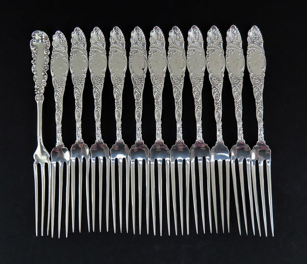 12 Towle Princess Pattern 1892 Sterling Silver Strawberry Forks 5"