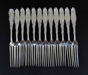 12 Towle Princess Pattern 1892 Sterling Silver Strawberry Forks 5"