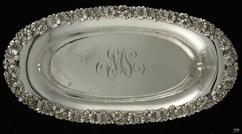 Alvin Sterling Silver Floral Bread Dish / Serving Bowl