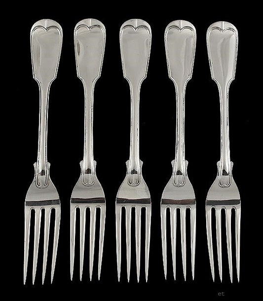 5 Gurnee 1830 New York Coin Silver Dinner Forks