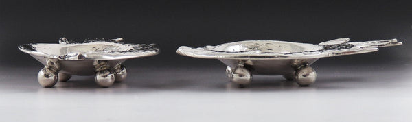 Charming Pair VTG German 800 Silver Fish Shaped Ring Catcher Trinket Dishes