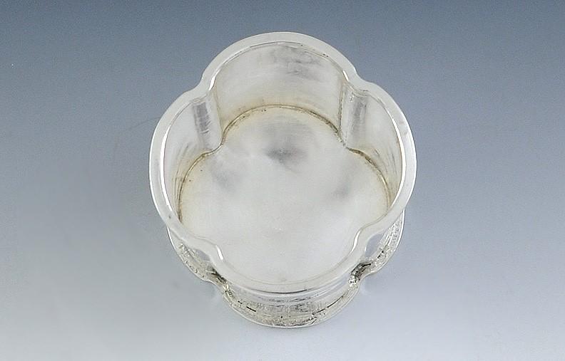 Antique 1930s Spanish Silver Hand Hammered Lobed Beaker Cup