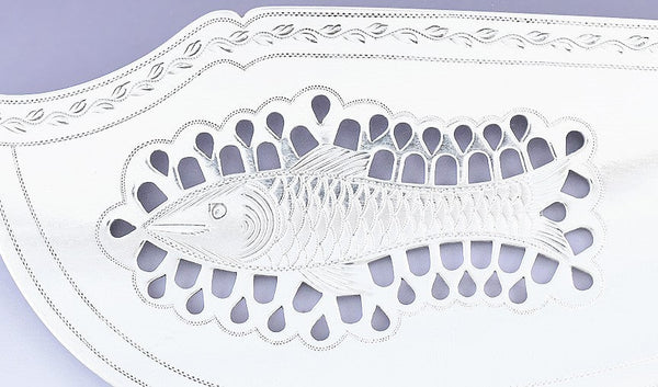 1810 Great English Georgian Sterling Silver Hand Engraved Fish Slice / Server