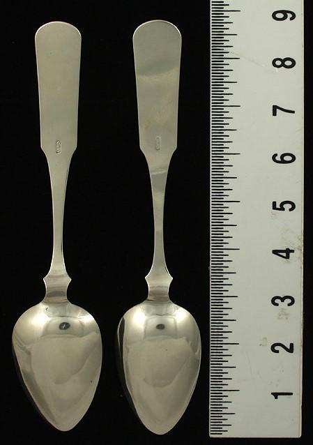 5 19th Century American Coin Silver Fiddle Pat Serving