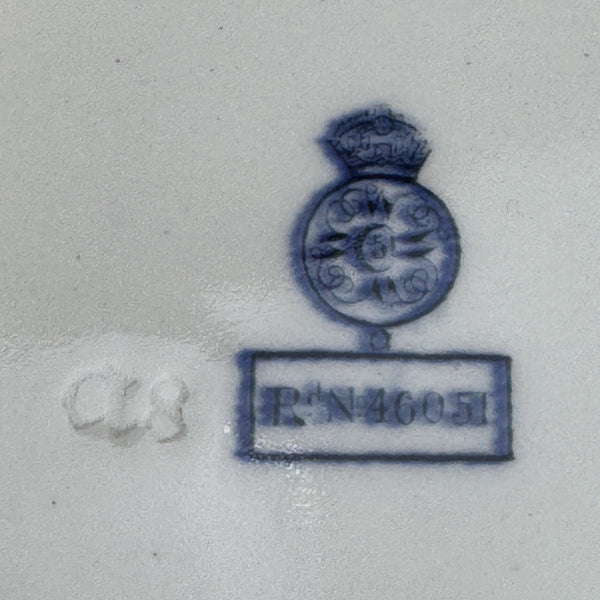 11 Royal Worcester Salad or Luncheon Plates Blue-And-White 1889