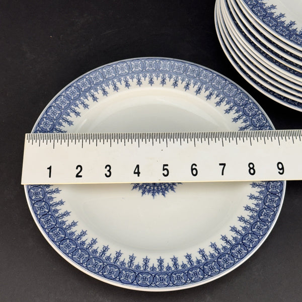 11 Royal Worcester Salad or Luncheon Plates Blue-And-White 1889