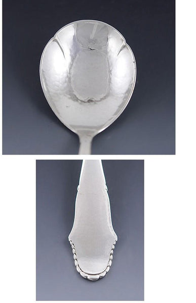 40pc Antique c1925 Danish Hand Hammered Silver Spoon Fork Flatware Set