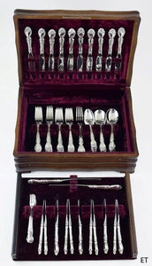 Nice Gorham 74pc Sterling Silver Melrose Flatware Set Serves 12