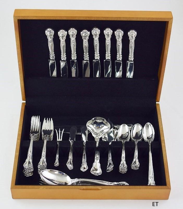 Nice Gorham Sterling Silver 60pc Chantilly Flatware Set Serves 8