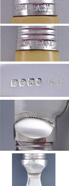 Engraved 1906 English Boxed Silver/Celluloid Fish Set for 9