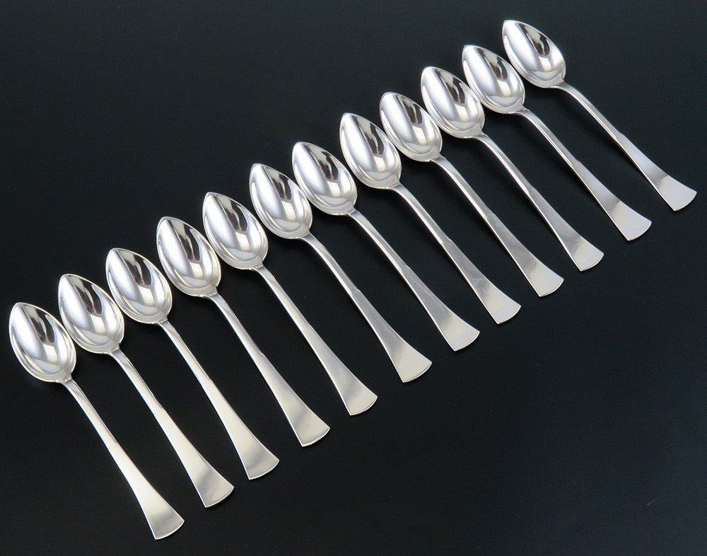 12 Classic Austrian 900 Silver Demitasse Spoons No Mono