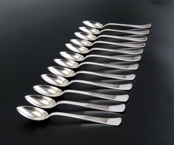 12 Classic Austrian 900 Silver Demitasse Spoons No Mono