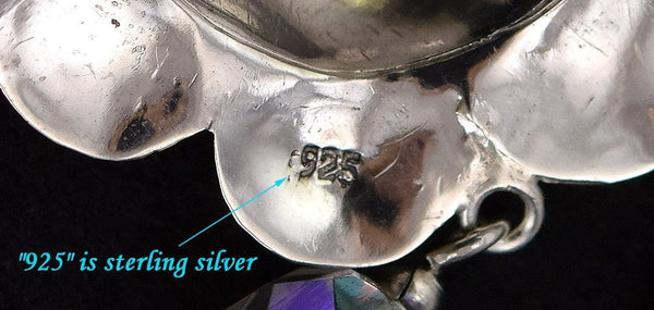 One-of-a-kind Vintage Sterling Silver Necklace Flowers Beads Foxtail Chain