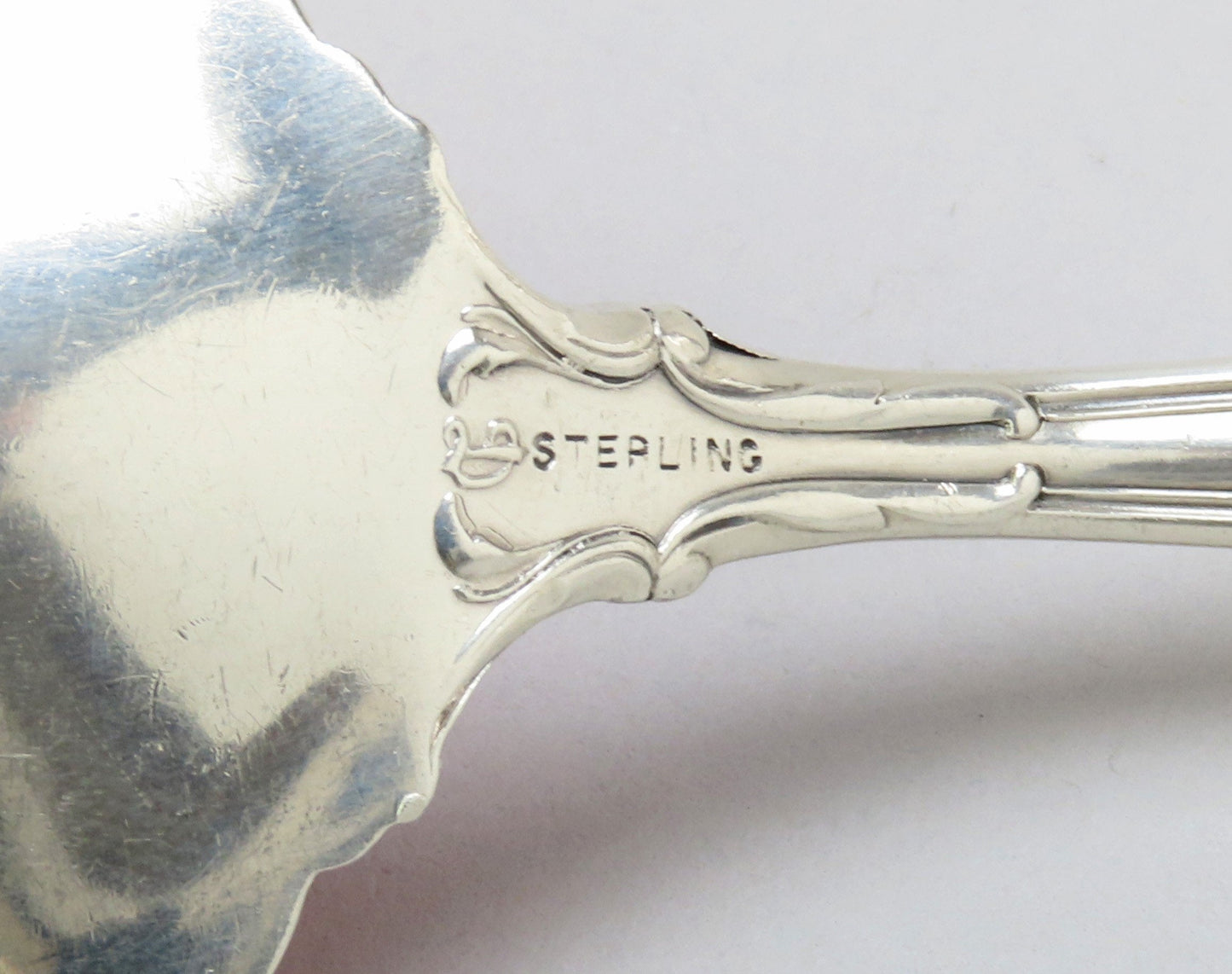 Gorgeous Durgin Marechal Niel Sterling Silver Serving Fork Roses S Mono 9 1/4"