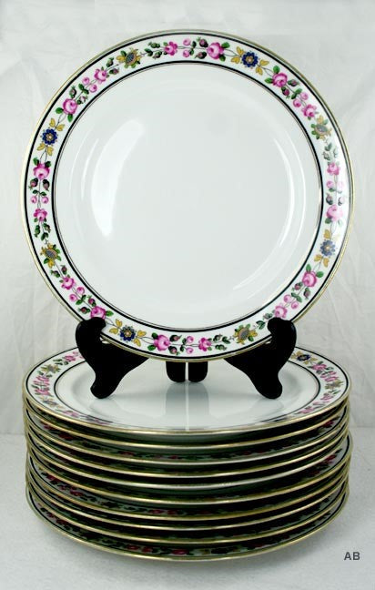 11 Ahrenfeldt Limoges Porcelain Rose Floral Plates