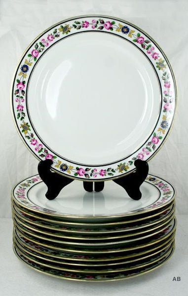 11 Ahrenfeldt Limoges Porcelain Rose Floral Plates