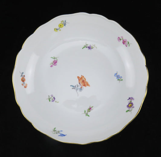 Large Perfect Meissen Scattered Flowers Serving Bowl 10" Diameter Round