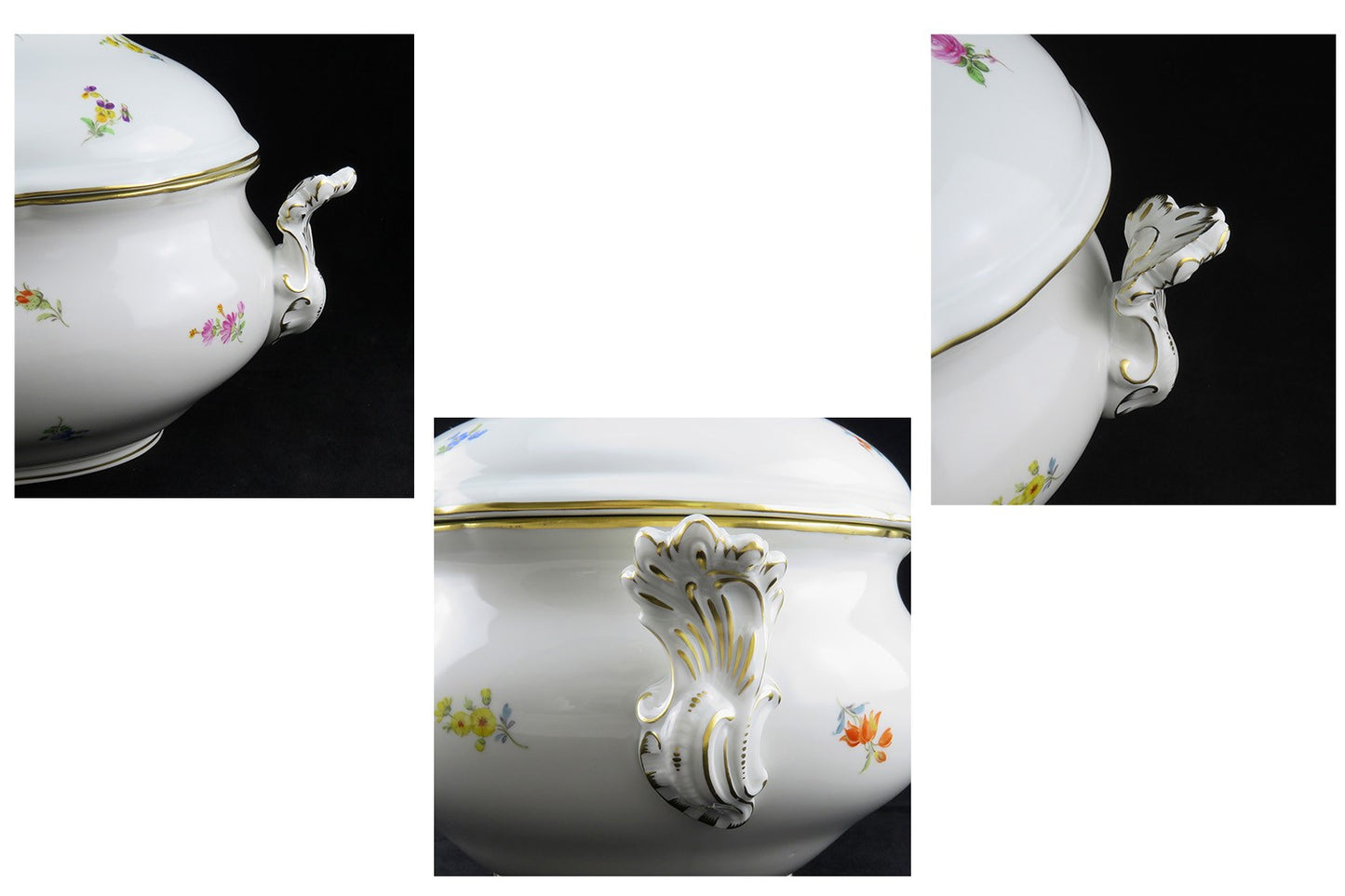 Large Perfect Meissen Scattered Flowers Soup Tureen 15 x10x12 inches
