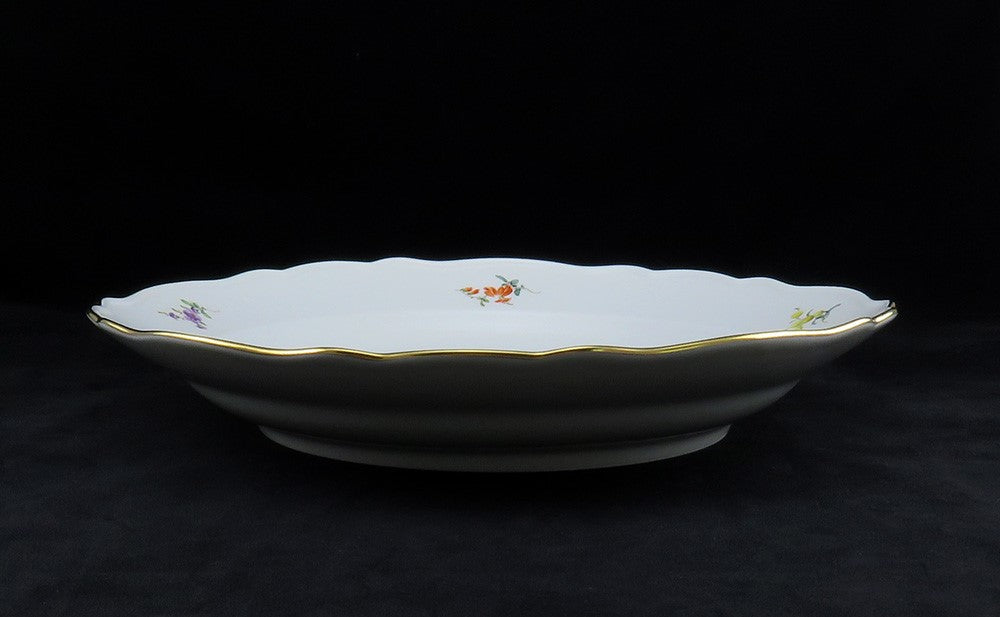 Large Perfect Meissen Scattered Flowers Round Serving Bowl 12 5/8" Diameter