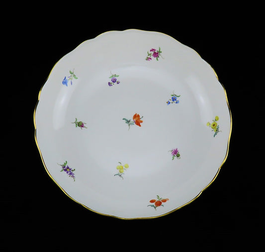 Large Perfect Meissen Scattered Flowers Round Serving Bowl 10" Diameter
