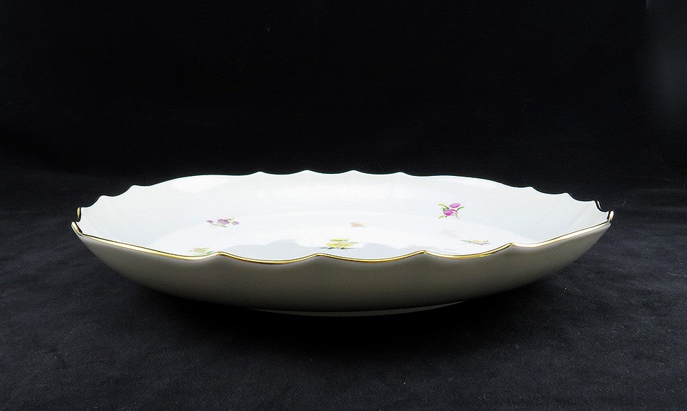 Large Perfect Meissen Scattered Flowers Serving Bowl 10 7/8" Diameter