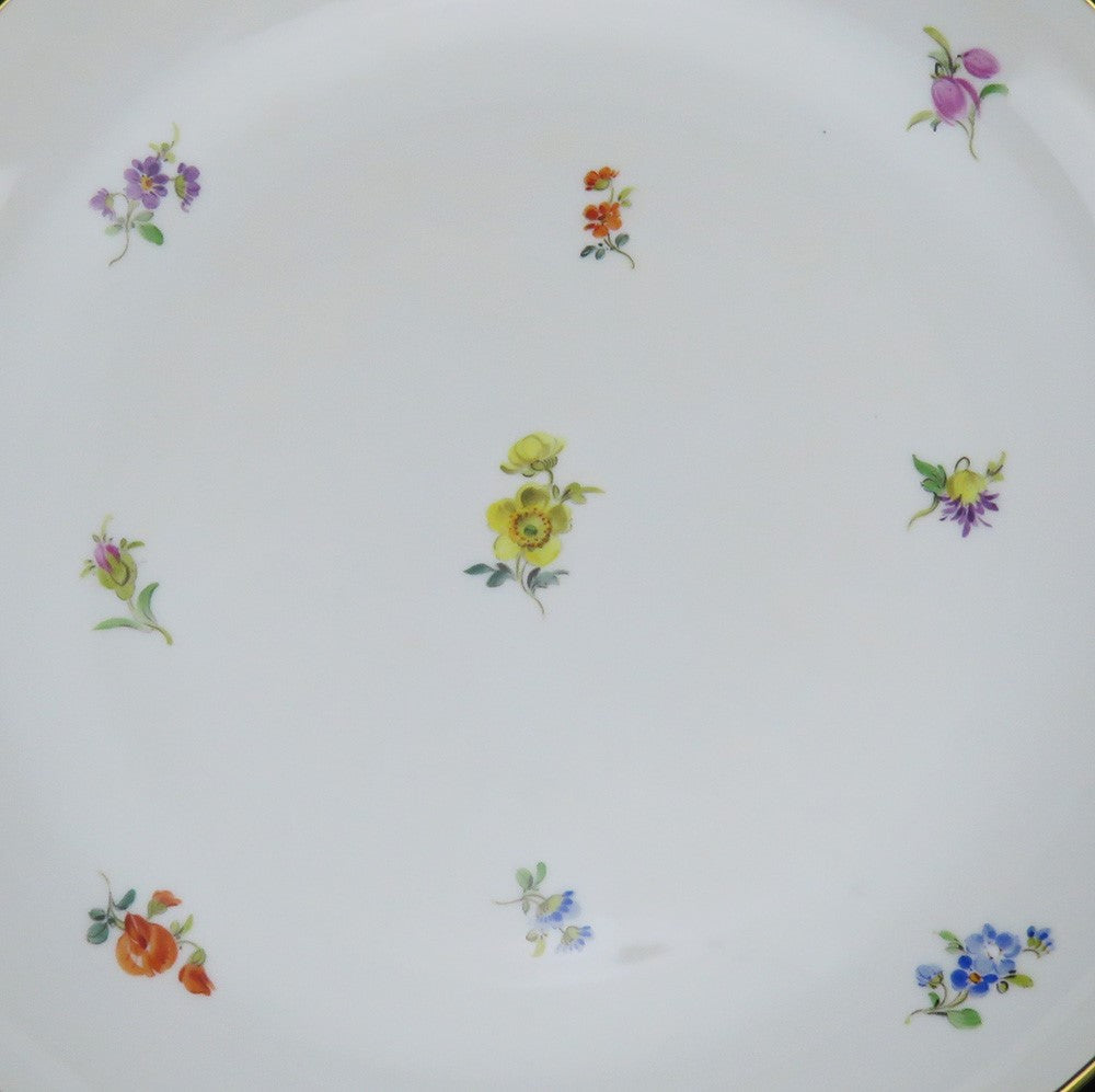 Large Perfect Meissen Scattered Flowers Serving Bowl 10 7/8" Diameter