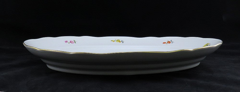 Large Perfect Meissen Scattered Flowers Oval Platter 16.75 x 12.25"