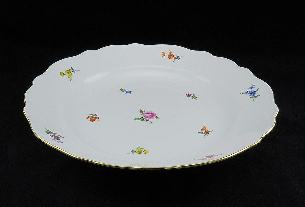 Large Perfect Meissen Scattered Flowers Round Serving Bowl 14" Diameter