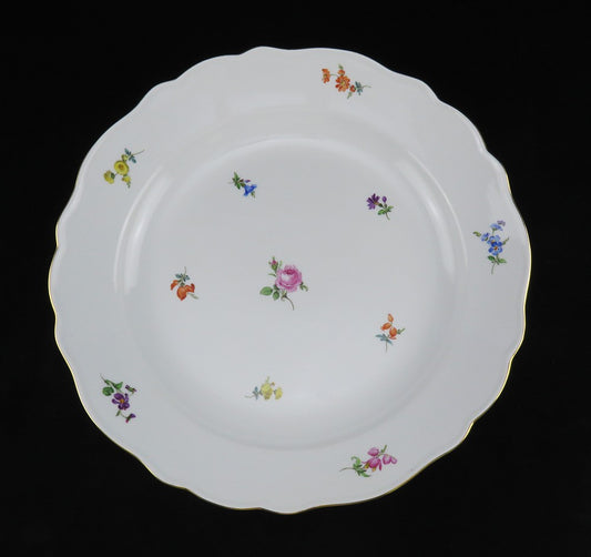 Large Perfect Meissen Scattered Flowers Round Serving Bowl 14" Diameter