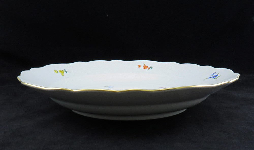 Large Perfect Meissen Scattered Flowers Round Serving Bowl 14" Diameter
